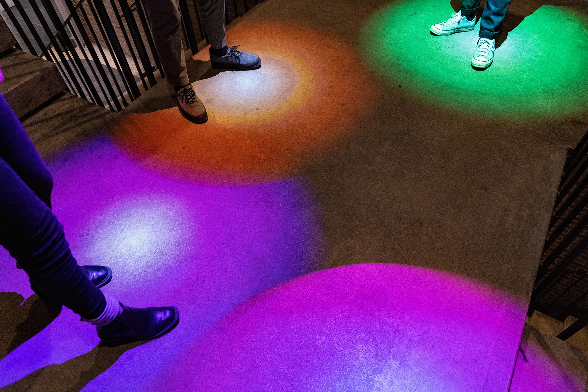 an interactive media installation that guides pedestrians through public space. Image credit: Mathias Bernhard