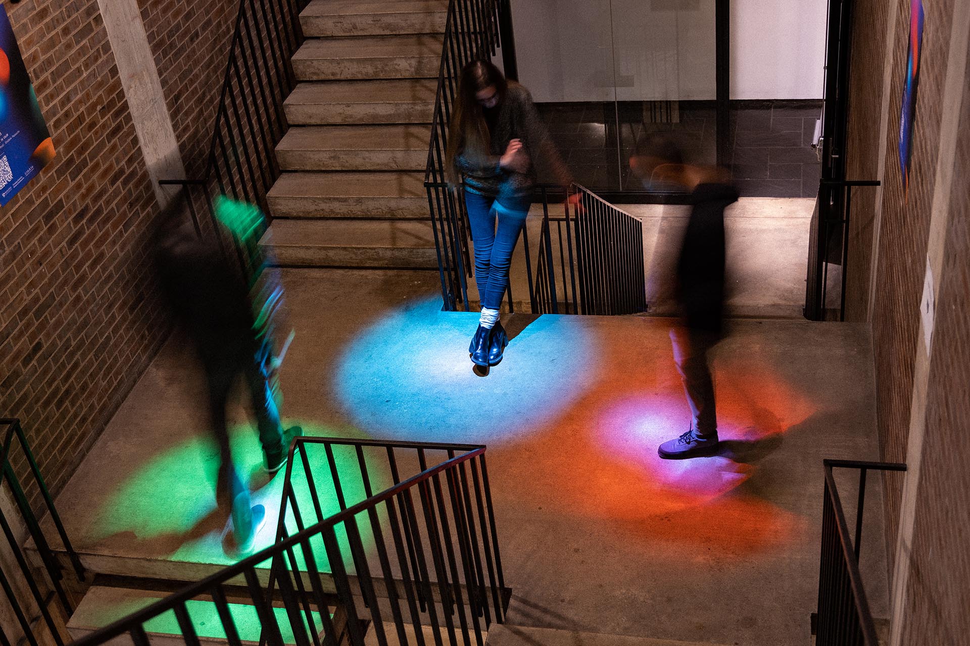 an interactive media installation that guides pedestrians through public space. Image credit: Mathias Bernhard
